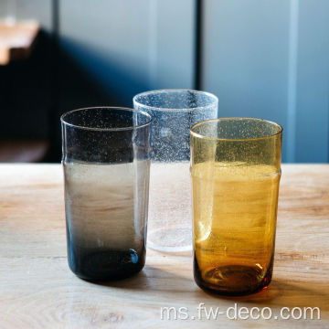 Tumblers kaca praktikal retro yang unik untuk bar restoran